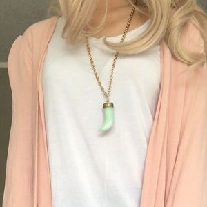 Bright Mint Boho Claw Necklace